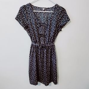 I love H-81, patterned dress, + has pockets